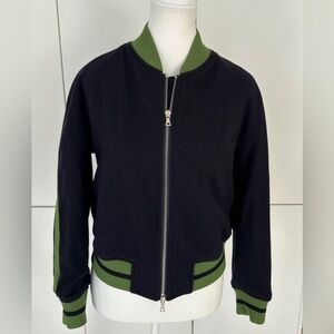 Dries Van Noten navy and green bomber jacket-style zip up